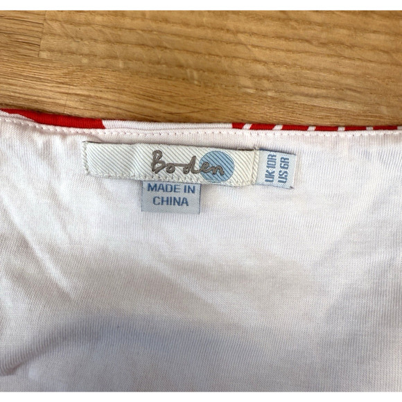 Boden Wrap Dress Women's Size 6 Red Stripe Knit Stretch Sleeveless Pockets - Picture 4 of 8